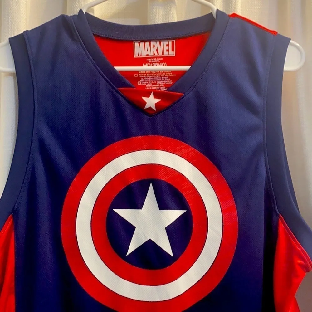 Men’s Marvel Captain America Basketball Jersey M - Picture 2 of 5